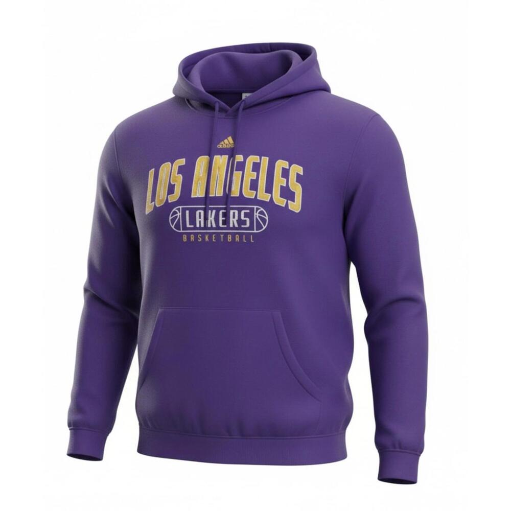 Adidas Los Angeles Lakers Hoodie‎ Purple NBA Basketball Pullover Men’s B27